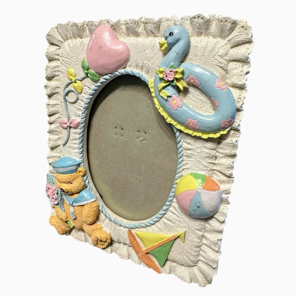 Vintage 3D Sculpted - Baby Picture Frame - 4” x 6” Resin By Acme